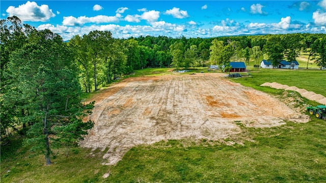 aerial view with a rural view