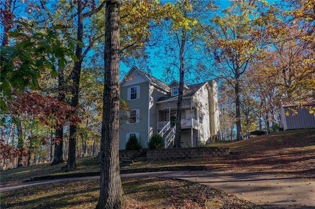 exterior space with stairway