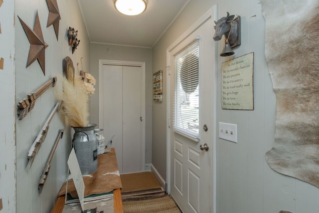 entryway with ornamental molding