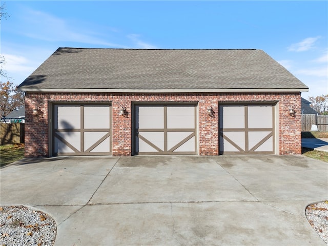 view of garage