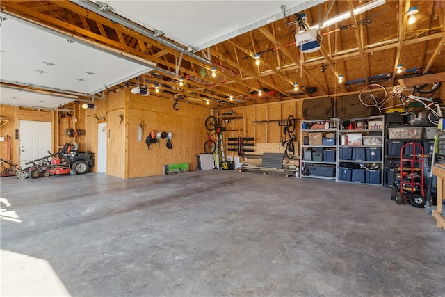 garage featuring a garage door opener