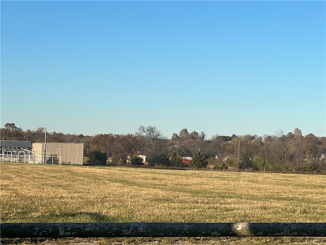 view of yard with a rural view