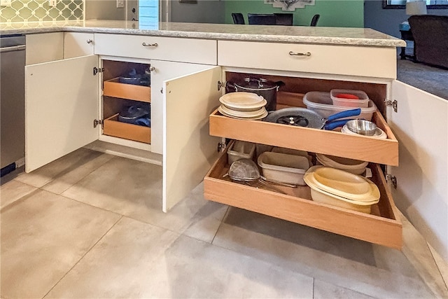 interior details with white cabinetry