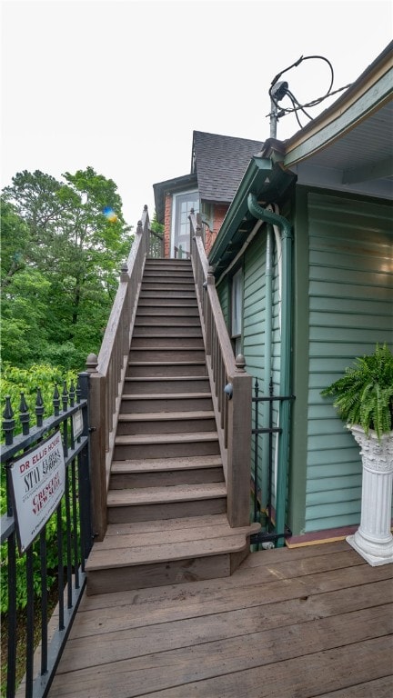 view of stairway