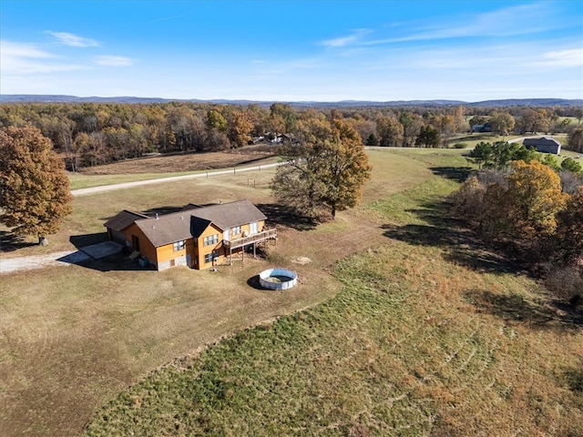 drone / aerial view with a rural view