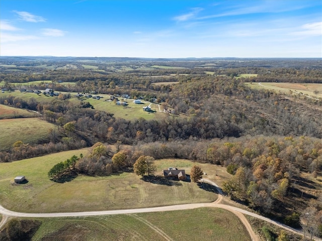 bird's eye view featuring a rural view