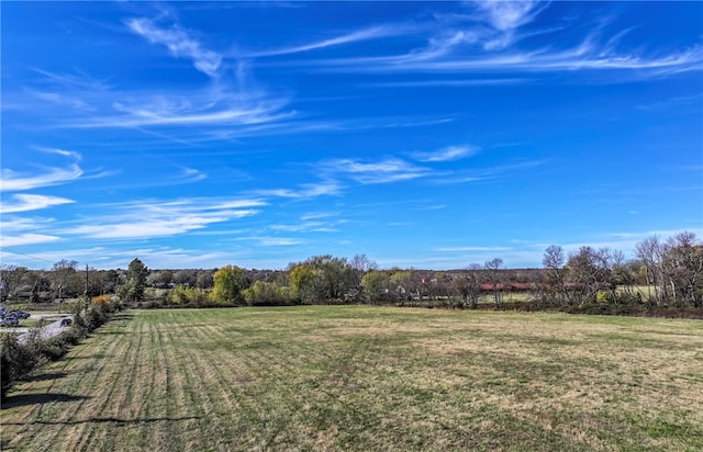 view of yard with a rural view