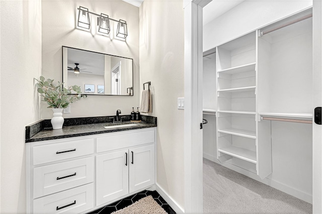 bathroom featuring vanity and tile patterned floors