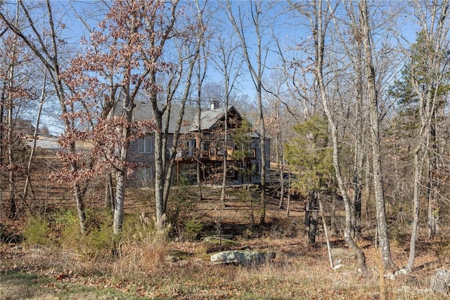 view of yard with a deck