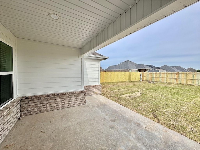 view of patio featuring a fenced backyard