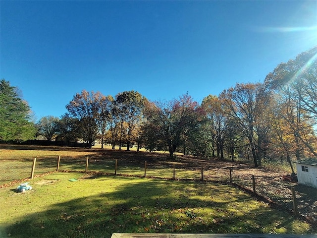 view of yard with a rural view