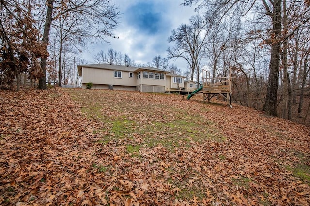 view of yard with a playground