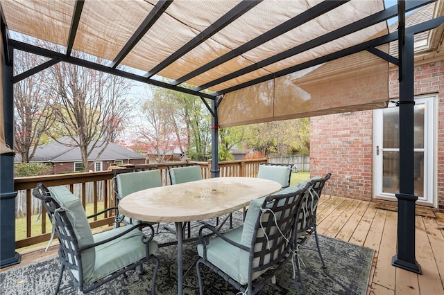 wooden terrace with a pergola