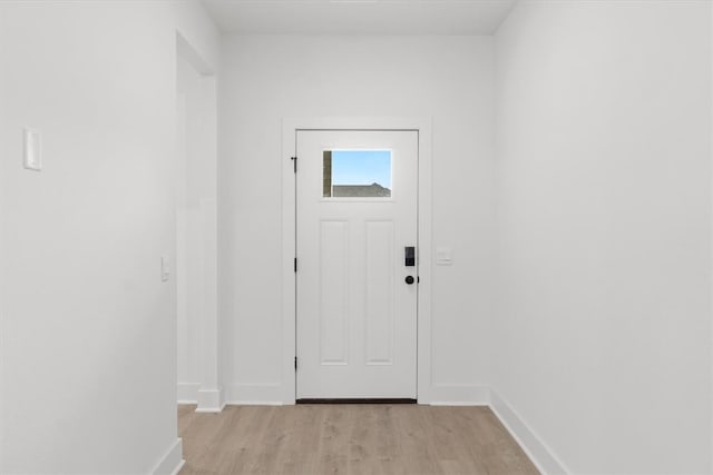 entrance foyer with light wood-type flooring