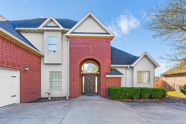 view of front of house with a garage