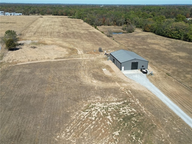 drone / aerial view with a rural view