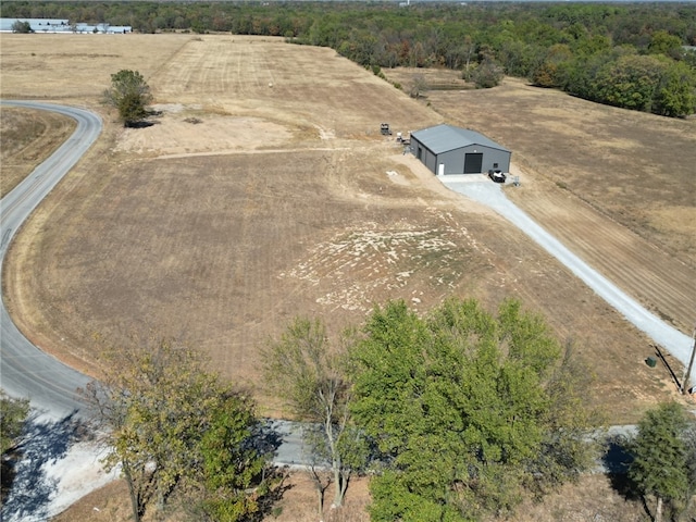 drone / aerial view with a rural view