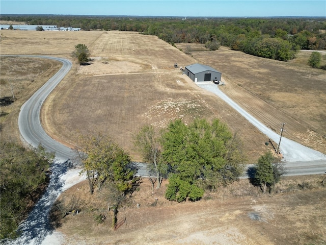 bird's eye view with a rural view