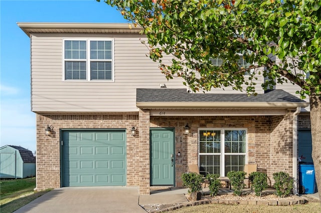 view of front of house with a garage