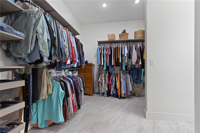 view of walk in closet