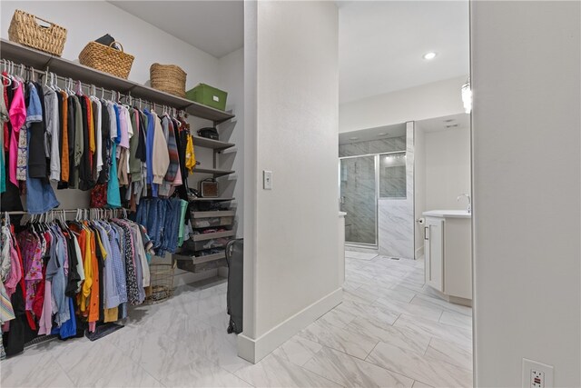 spacious closet with sink