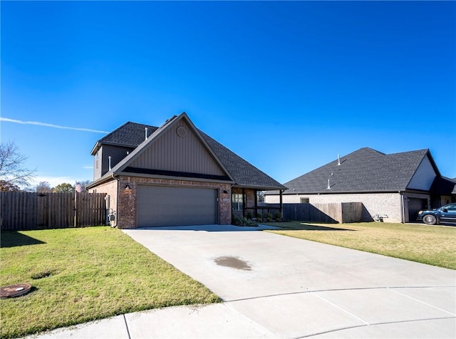 view of front of home with a front lawn