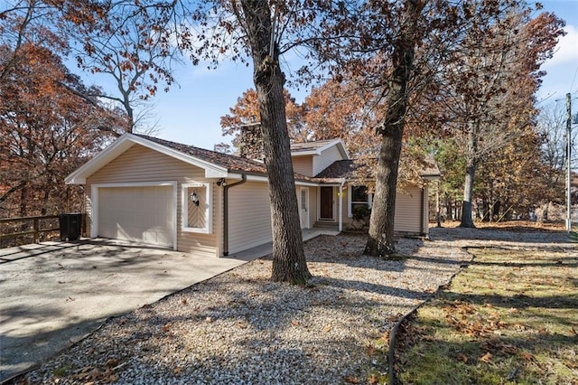 view of front of house with a garage