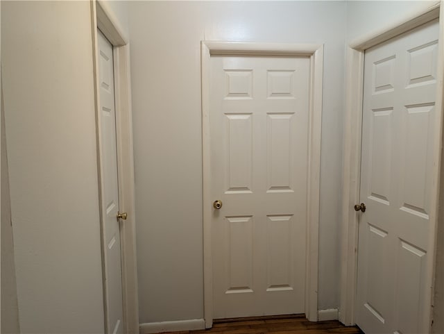 interior space featuring dark hardwood / wood-style flooring