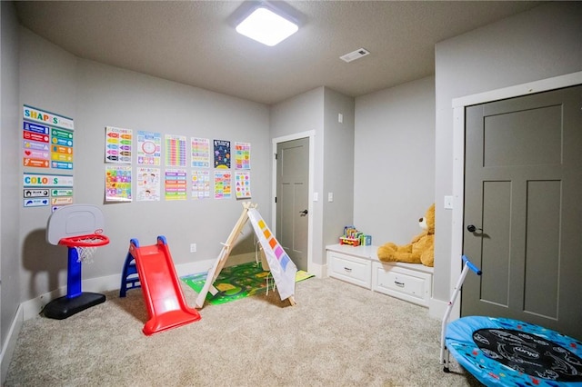 game room featuring carpet flooring