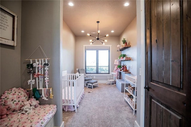 interior space featuring an inviting chandelier