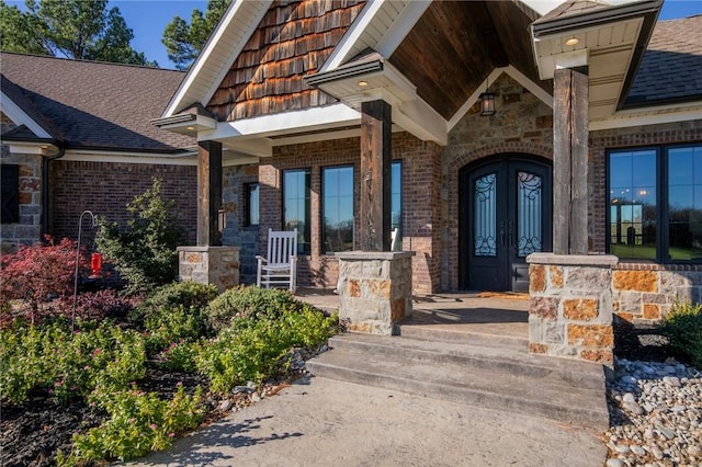 entrance to property with french doors