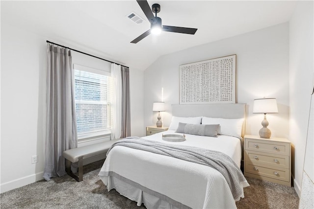 6309 NW Harley St, Bentonville, AR 72713 - carpeted bedroom with vaulted ceiling and ceiling fan