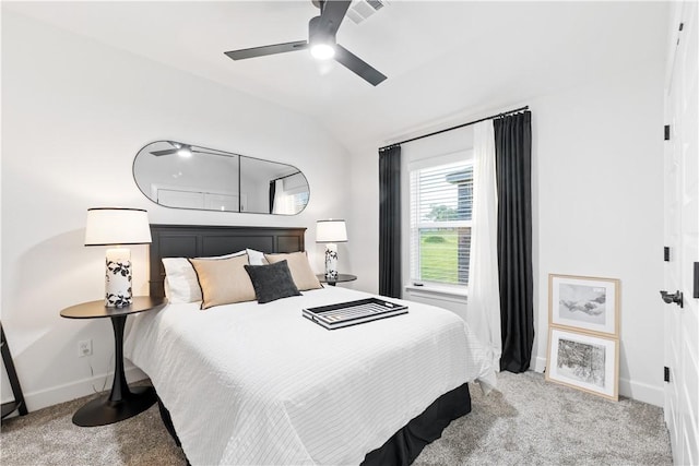 6309 NW Harley St, Bentonville, AR 72713 - bedroom with lofted ceiling, carpet floors, and ceiling fan