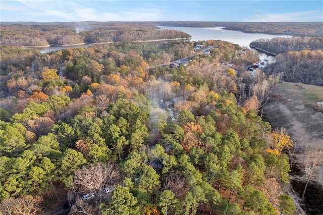 10305 Jims Trl, Rogers, AR 72756 - aerial view of property and surrounding area featuring a heavily wooded area and a nearby body of water