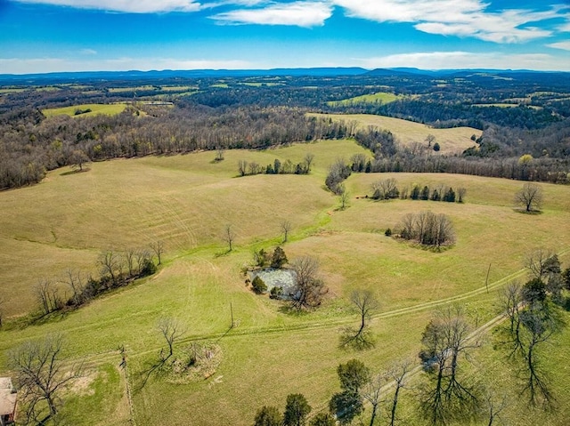 birds eye view of property with a rural view