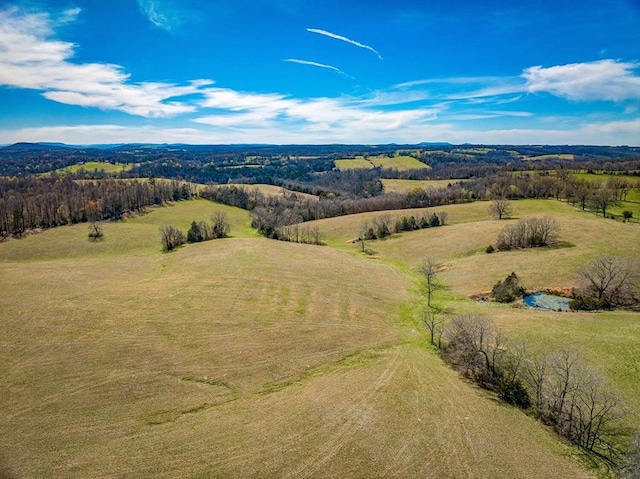 drone / aerial view with a rural view