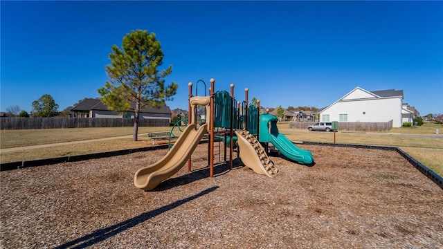 communal playground with fence