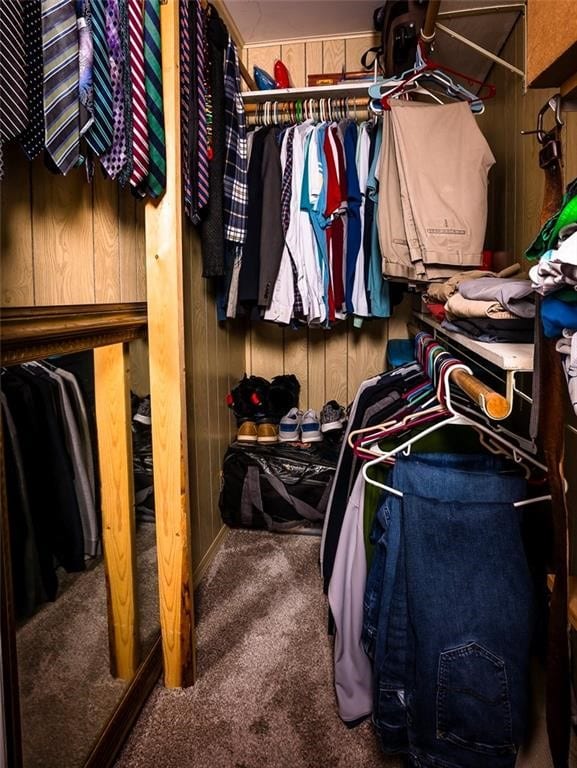 spacious closet featuring carpet floors