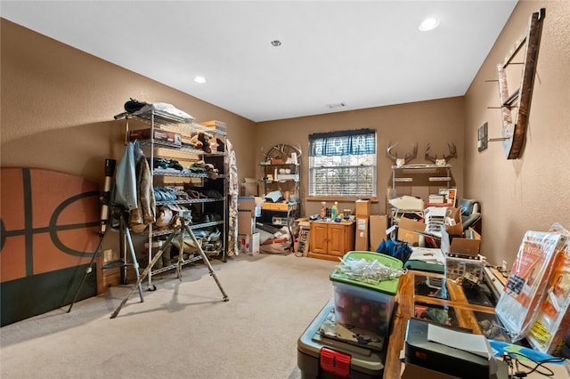 home office featuring carpet