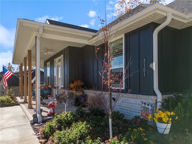 view of home's exterior featuring a porch