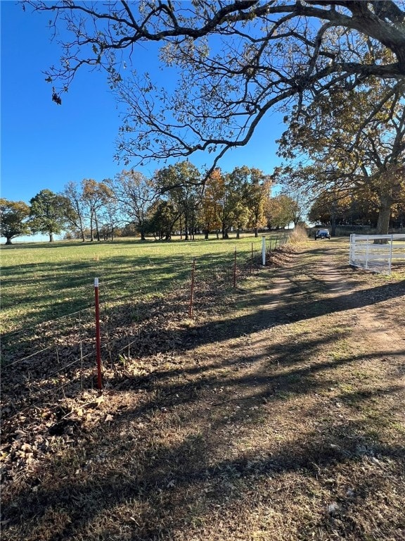 view of yard with a rural view