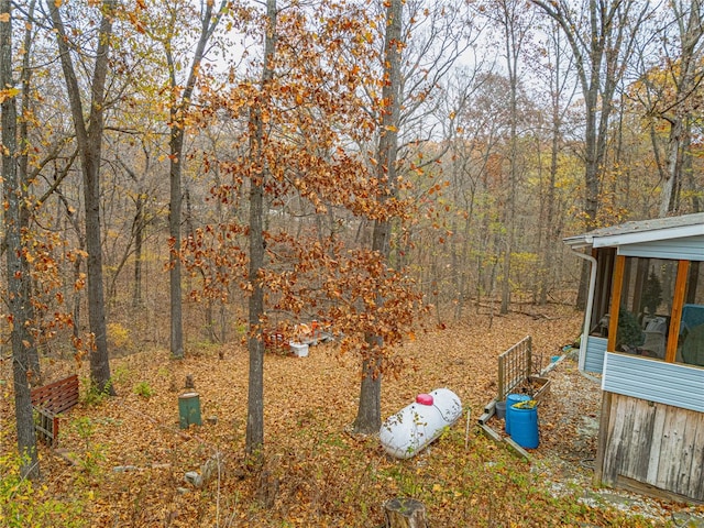 view of yard featuring a sunroom