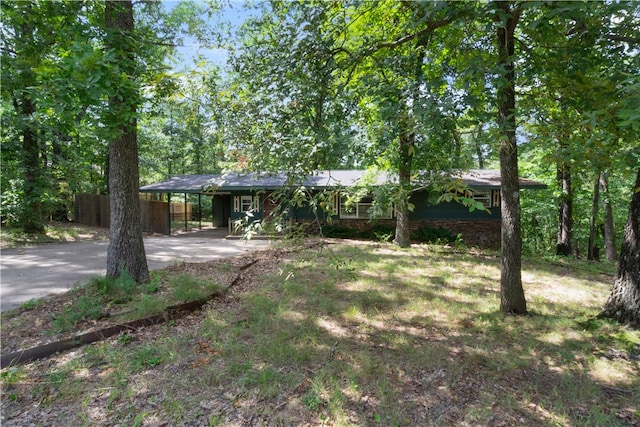 ranch-style house featuring a carport