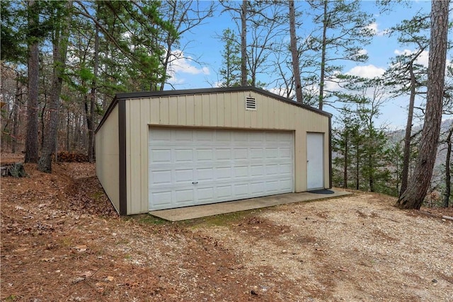 view of garage