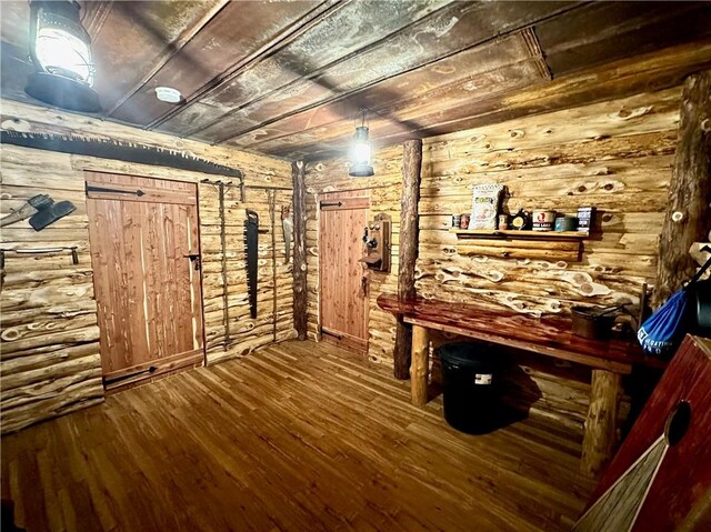 329 Bradley Ridge Rd, Marshall, AR 72650 - wine cellar with wooden walls, wood-type flooring, and wooden ceiling