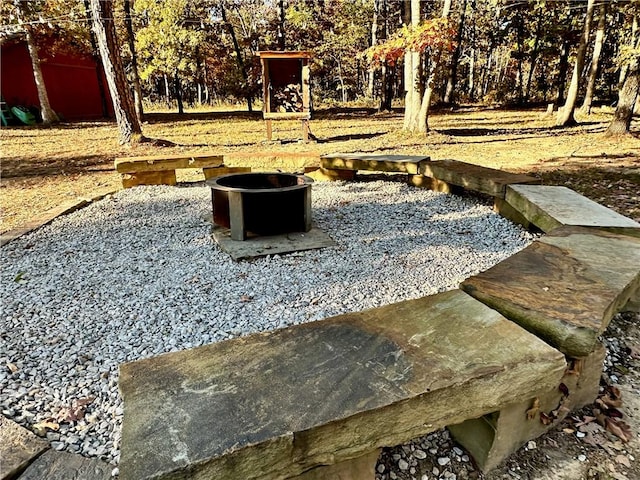 329 Bradley Ridge Rd, Marshall, AR 72650 - view of yard featuring a fire pit