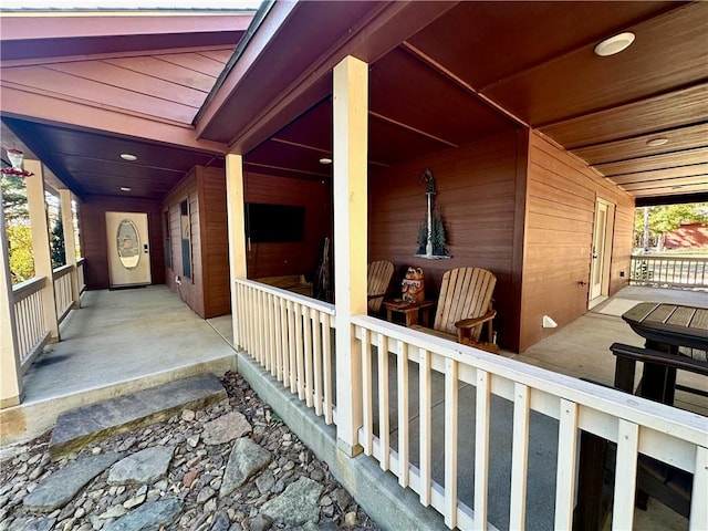 view of patio with a porch