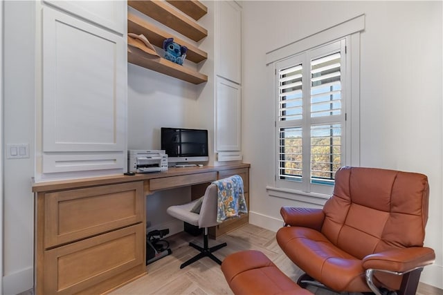 office area with baseboards