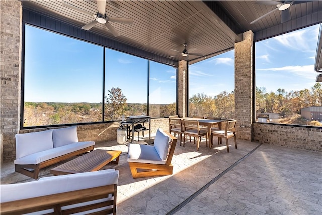 view of patio / terrace featuring an outdoor living space and outdoor dining area
