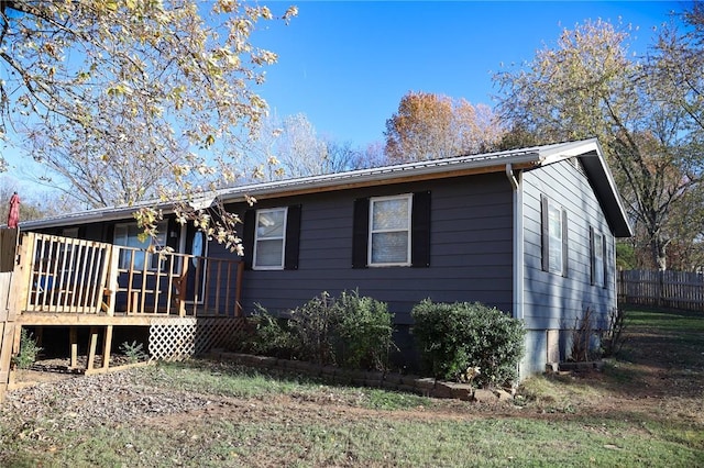 view of front of house with a deck